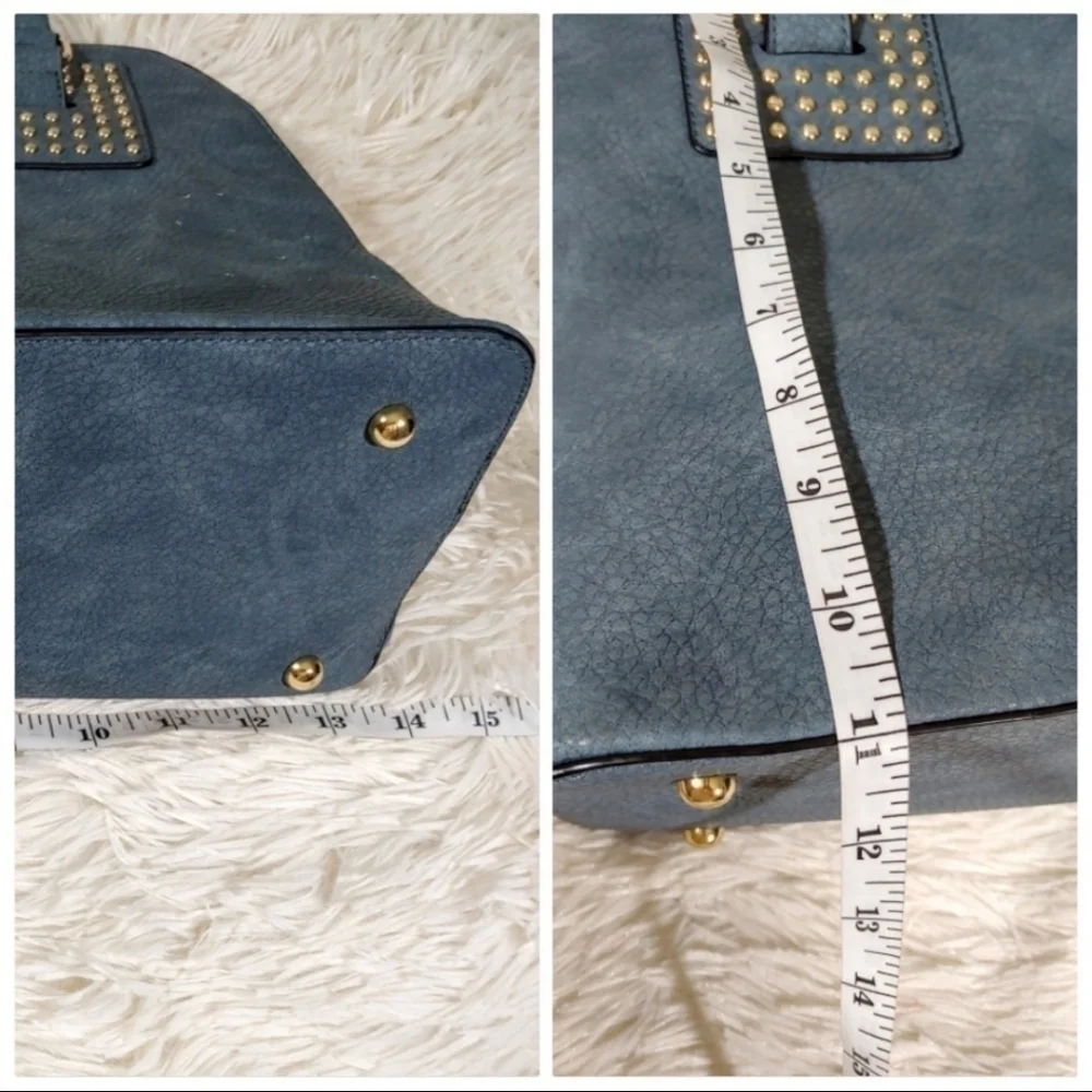Andrew MARC New York Women's Blue Leather Satchel